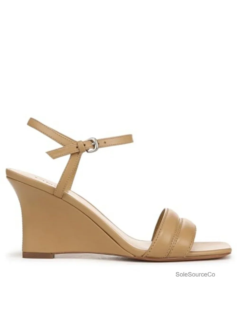 Prema Leather Wedge Heel Sandals Ankle Strap Slip On